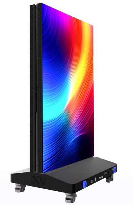 Multiple LED poster screens joined into a video wall